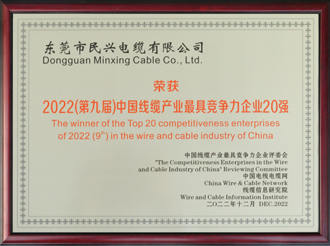 中国线缆行业最具竞争力奥博体育
20强